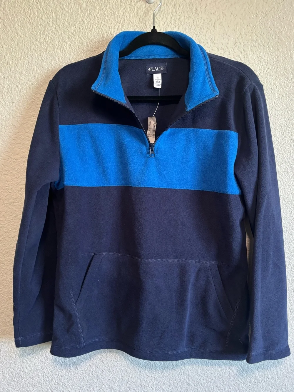 Children's Place Microfleece Quarter Zip Pullover Blue Boys Size XXL